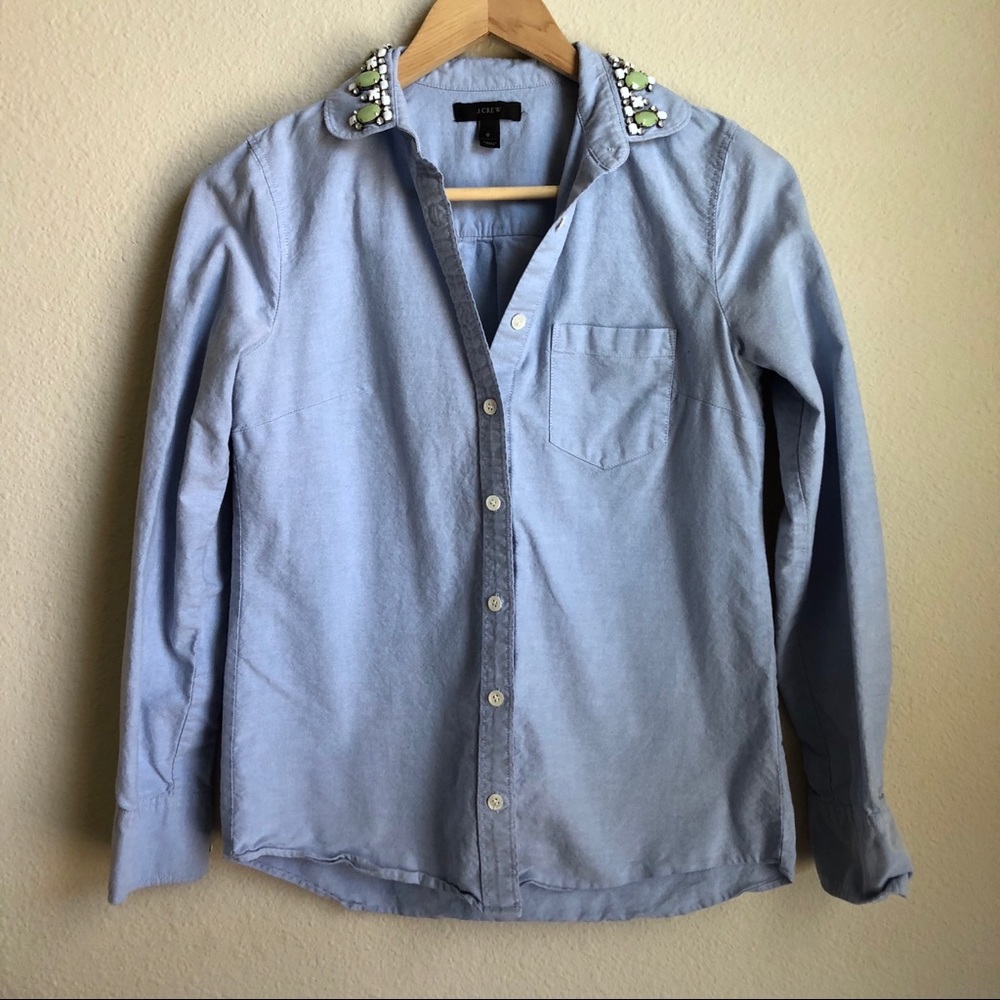 J. Crew Embellished Career Button Down 0 - Picture 2 of 8